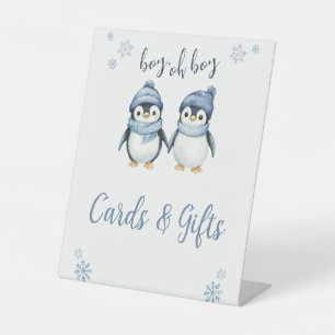 Boy Oh Boy Winter baby shower Reclamebord Met Voetstuk