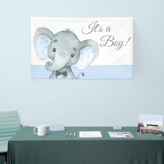 Boy Olifant Baby shower Banners (Beurs)