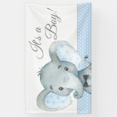 Boy Olifant Baby shower Banners (Verticaal)