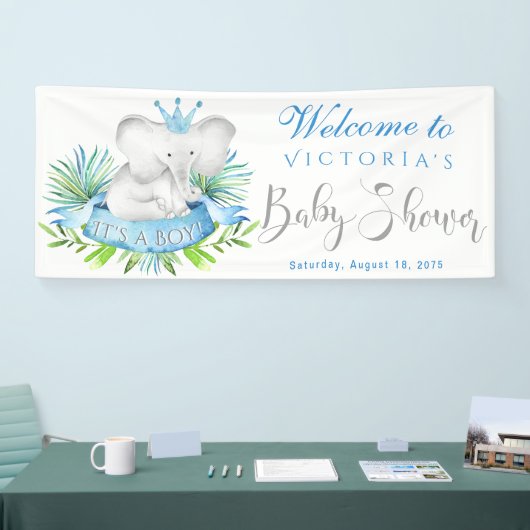 Boy Olifant Baby shower Banners (Beurs)