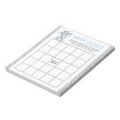 Boy Olifant Baby shower Bingo spel Kaarten Notitieblok (Linkerzijde)
