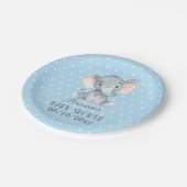 Boy Olifant Baby shower Blauw Papier Bord (Gekanteld)