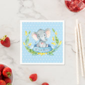 Boy Olifant Baby shower Blauwe servetten (Insitu)