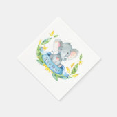 Boy Olifant Baby shower Blauwe servetten (Hoek)