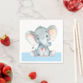 Boy Olifant Baby shower Blauwe servetten (Insitu)