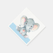 Boy Olifant Baby shower Blauwe servetten (Hoek)
