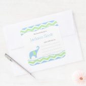Boy Olifant Baby shower Bookplate sticker (Envelop)