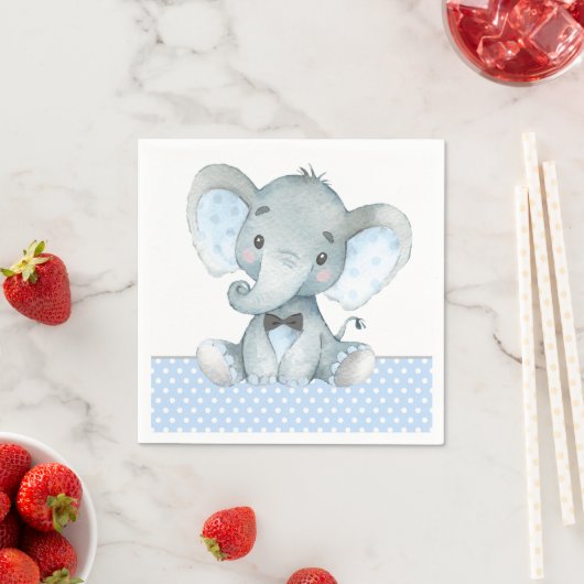 Boy Olifant Baby shower Papieren servetten (Insitu)