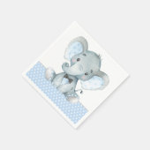 Boy Olifant Baby shower Papieren servetten (Hoek)