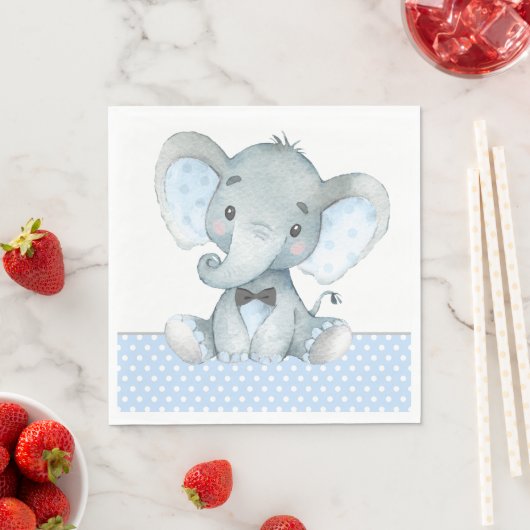Boy Olifant Baby shower Papieren servetten (Insitu)