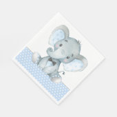 Boy Olifant Baby shower Papieren servetten (Hoek)
