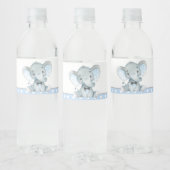 Boy Olifant Baby shower Waterfles Labels Etiket (Flessen)