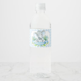 Boy Olifant Baby shower Waterfles Labels Etiket
