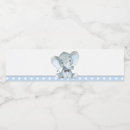 Boy Olifant Baby shower Waterfles Labels Waterfles Etiket (Enkel label)