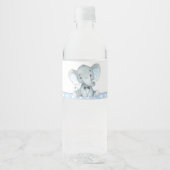 Boy Olifant Baby shower Waterfles Labels Waterfles Etiket (Voorkant)