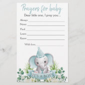 Boy Olifant Bow Stropdas Baby shower Dubbele Game  Flyer (Achterkant)