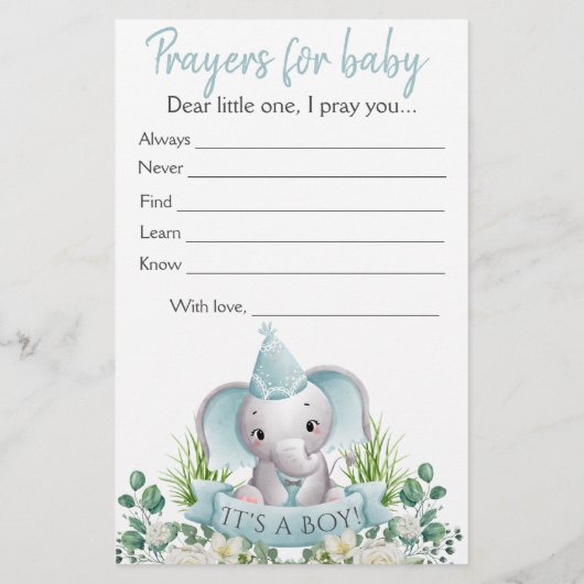 Boy Olifant Bow Stropdas Baby shower Dubbele Game  Flyer (Achterkant)