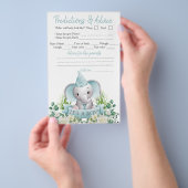 Boy Olifant Bow Stropdas Baby shower Dubbele Game  Flyer (Hand)