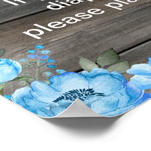 Boy Olifant Luier Raffle Baby shower Game Sign Poster (Hoek)