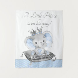Boy Olifant Prince Baby shower Achtergrond Banner Wandkleed