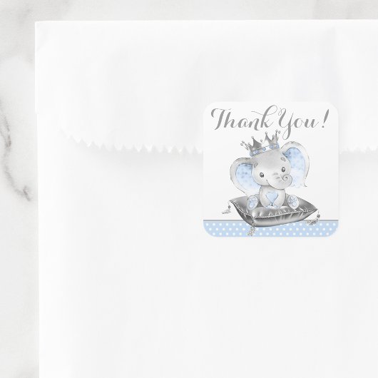 Boy Olifant Prince Baby shower Stickers