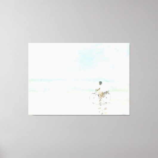 Boy on Bicycle Canvas Afdruk (Voorkant)