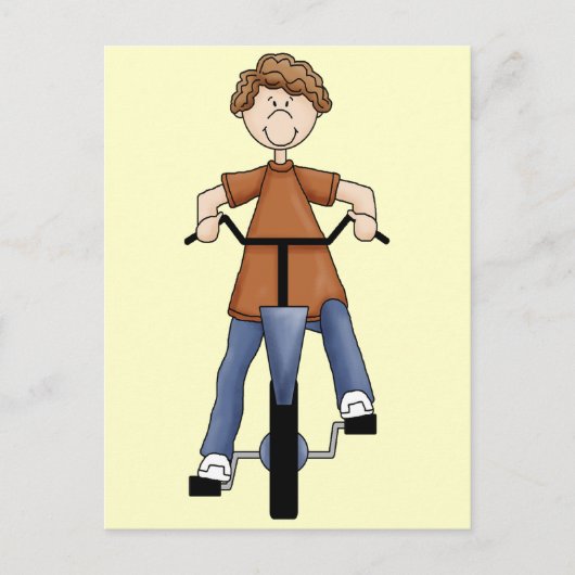Boy On Bike Briefkaart (Voorkant)
