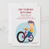Boy On Bike Invitation Kaart (Voorkant)
