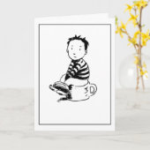 Boy On Pot Kaart (Gele Bloem)