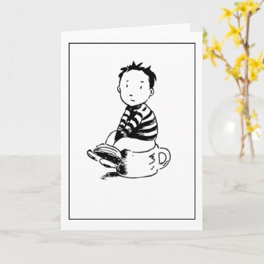 Boy On Pot Kaart (Gele Bloem)