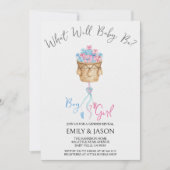 Boy Or Girl Blue Or Pink Gender Reveal Invitation Kaart (Voorkant)