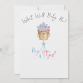 Boy Or Girl Blue Or Pink Gender Reveal Invitation Kaart (Achterkant)