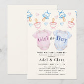 Boy or Girl | Gender Reveal Baby Shower Kaart (Voorkant / Achterkant)