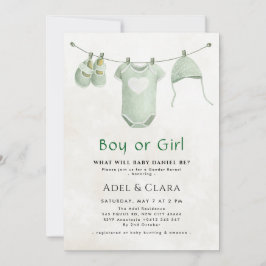 Boy or Girl Gender Reveal Invitation Kaart