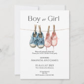 Boy or Girl Gender Reveal Invitation Kaart (Voorkant)
