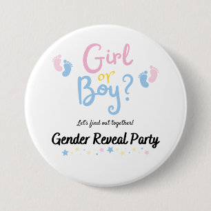 Boy or Girl? Gender Reveal Ronde Button 7,6 Cm