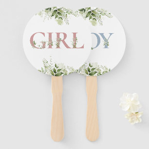 Boy or Girl Greenery Geslacht Onthult Stemspel Handwaaier