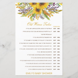 Boy or Girl Old Wives Tale Baby Shower with Answer