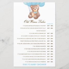 Boy or Girl Old Wives Tale Baby Shower with Answer