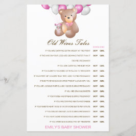 Boy or Girl Old Wives Tale Baby Shower with Answer