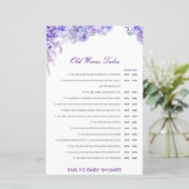 Boy or Girl Old Wives Tale Baby Shower with Answer (Staand voorkant)