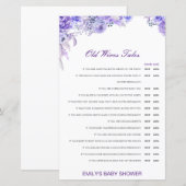 Boy or Girl Old Wives Tale Baby Shower with Answer (Voorkant / Achterkant)