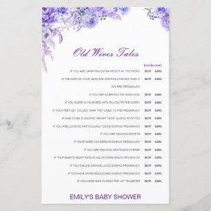 Boy or Girl Old Wives Tale Baby Shower with Answer