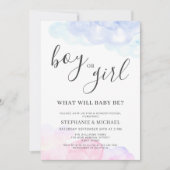 Boy Or Girl Pink And Blue Gender Reveal  Kaart (Voorkant)