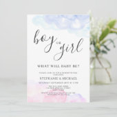 Boy Or Girl Pink And Blue Gender Reveal  Kaart (Staand voorkant)