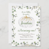 Boy Our Pumpkin draait één groen uitnodigingsgroen Kaart (Voorkant)