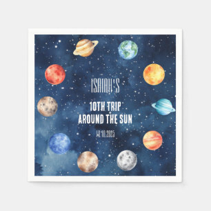 Boy Outer Space 10e reis rond de verjaardag van de Servet