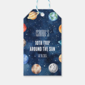 Boy Outer Space 10th Trip Around the Sun Birthday Cadeaulabel (Voorkant)