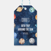 Boy Outer Space 10th Trip Around the Sun Birthday Cadeaulabel (Achterkant)