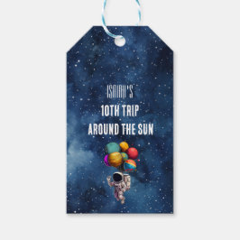 Boy Outer Space 10th Trip Around the Sun Birthday Cadeaulabel